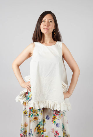 Frill Hemmed Blouse in Cream