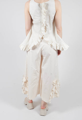 Frill Hemmed Blouse in Cream