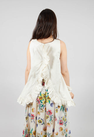 Frill Hemmed Blouse in Cream