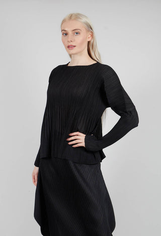 Crinkle Fabric Blouse in Black