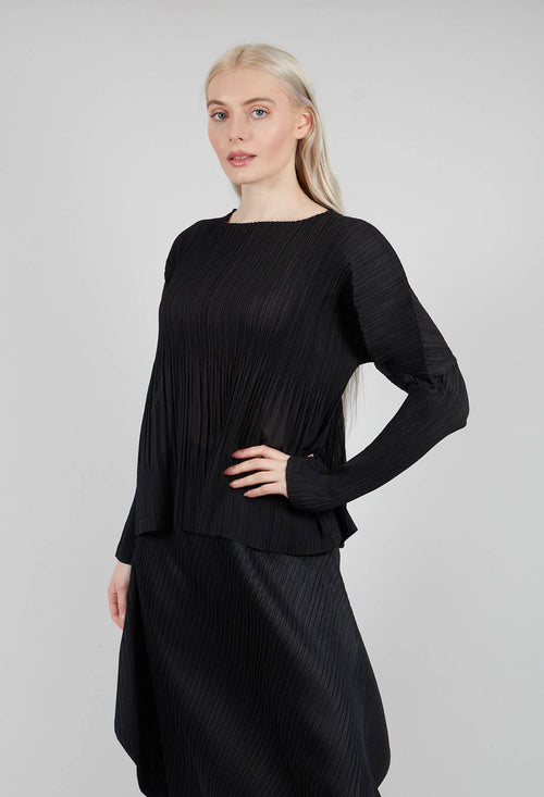 Crinkle Fabric Blouse in Black