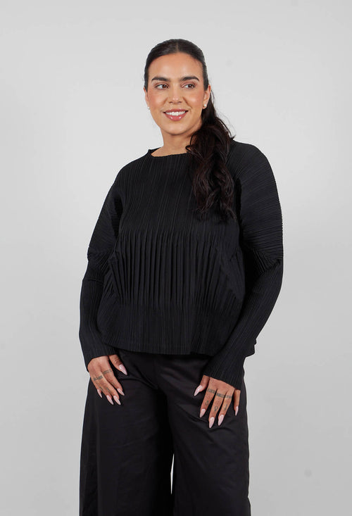 Crinkle Fabric Blouse in Black