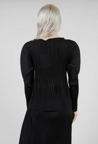 Crinkle Fabric Blouse in Black