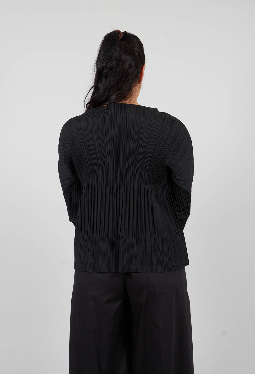 Crinkle Fabric Blouse in Black
