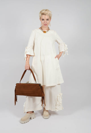 Frill Sleeve Dress in Cream