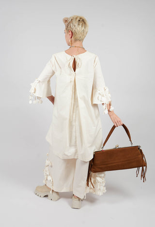 Frill Sleeve Dress in Cream