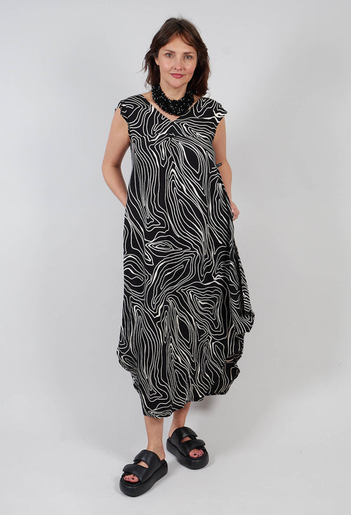 GRKO Dress in Black with White