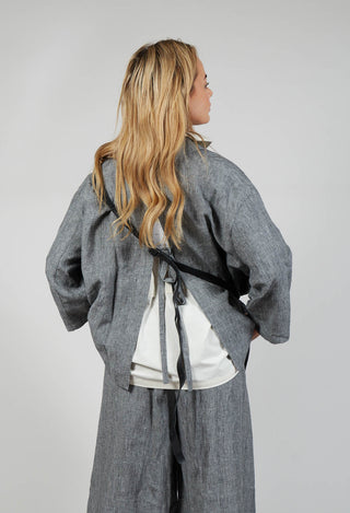 Tie-Back Jacket in Cool Check