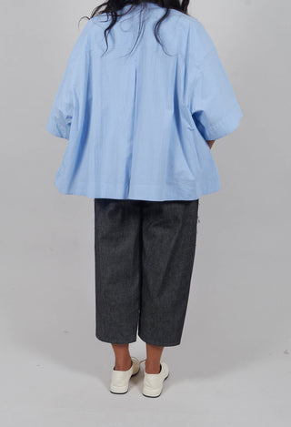 Raw Hemmed Jean Trousers in Dark Blue