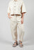 Raw Hemmed Jean Trousers in Off White