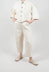 Raw Hemmed Jean Trousers in Off White