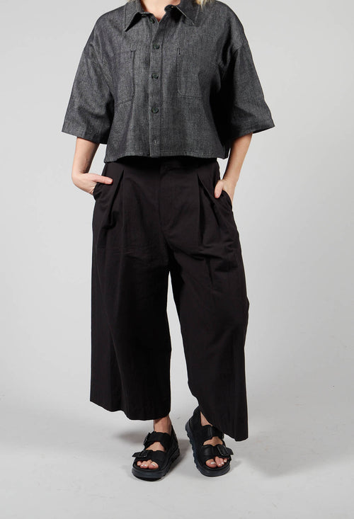 Pleated Trousers in Black