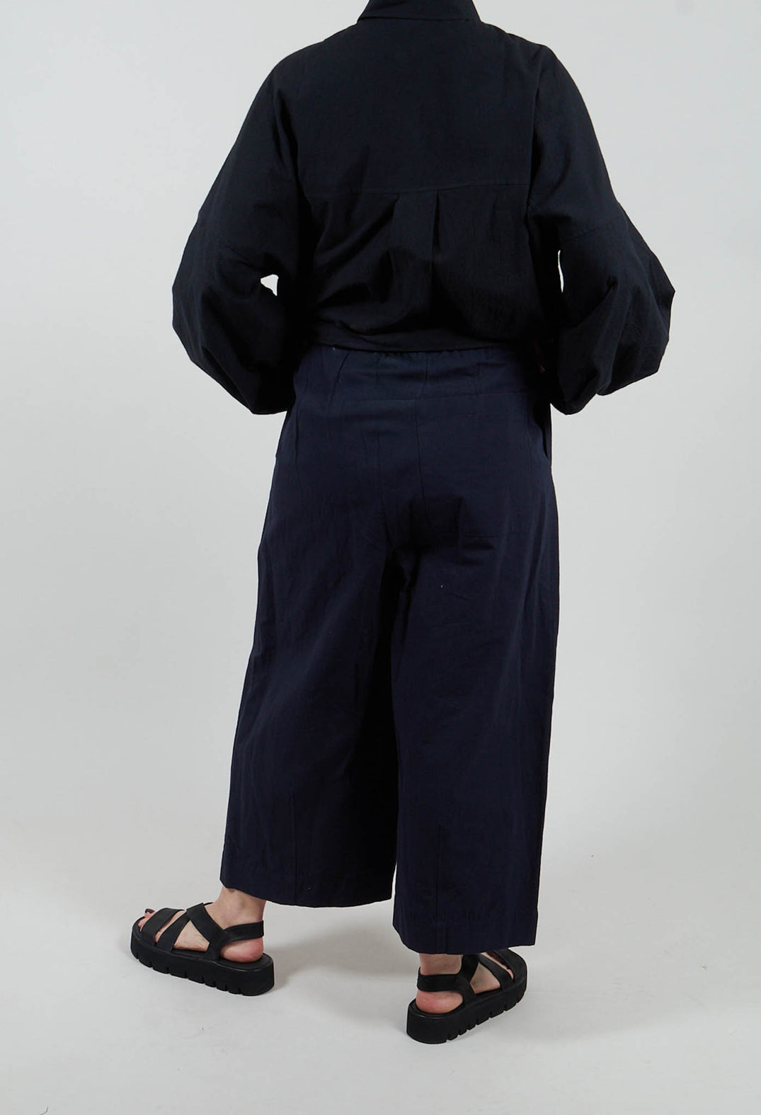 Pleated Trousers in Dark Navy