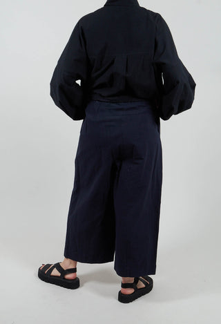 Pleated Trousers in Dark Navy