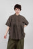 Pleated Front Blouse in Grey Brown
