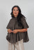 Pleated Front Blouse in Grey Brown