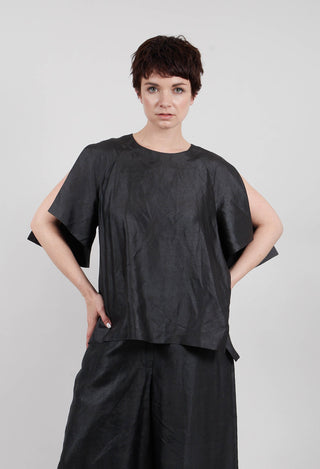 Silk Slit Top in Mud Dyeing