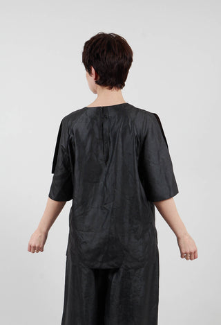 Silk Slit Top in Mud Dyeing