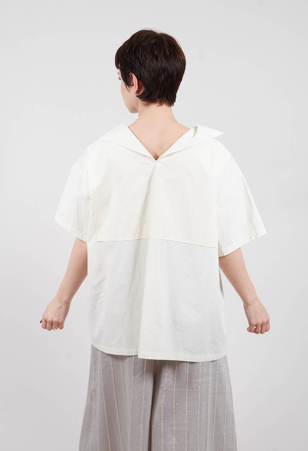 Sailor Collar Blouse in Off White