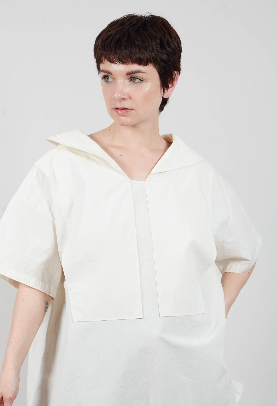 SOH Sailor Collar Blouse in Off White | Olivia May