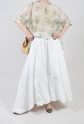 Dipped Hemline Skirt in White