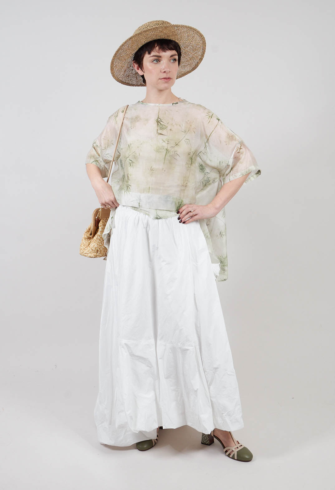 Dipped Hemline Skirt in White