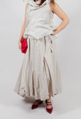Dipped Hemline Skirt in Beige