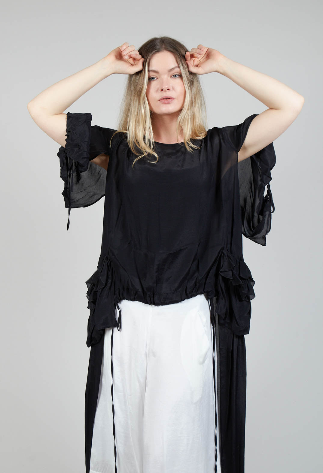 Sheer Cape Top in Black