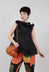 Lace Cowl Neckline Top in Black