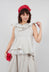 Lace Cowl Neckline Top in Grey