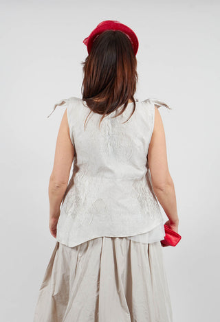 Lace Cowl Neckline Top in Grey