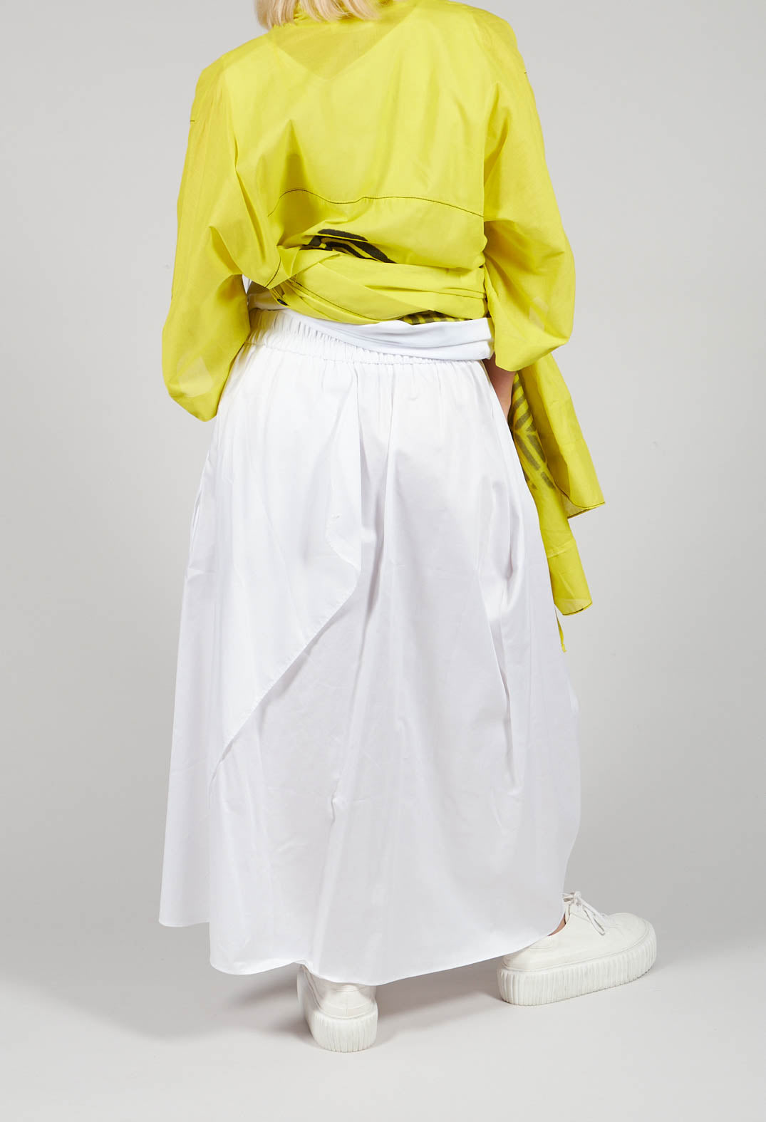 Layered Fabric Skirt in White