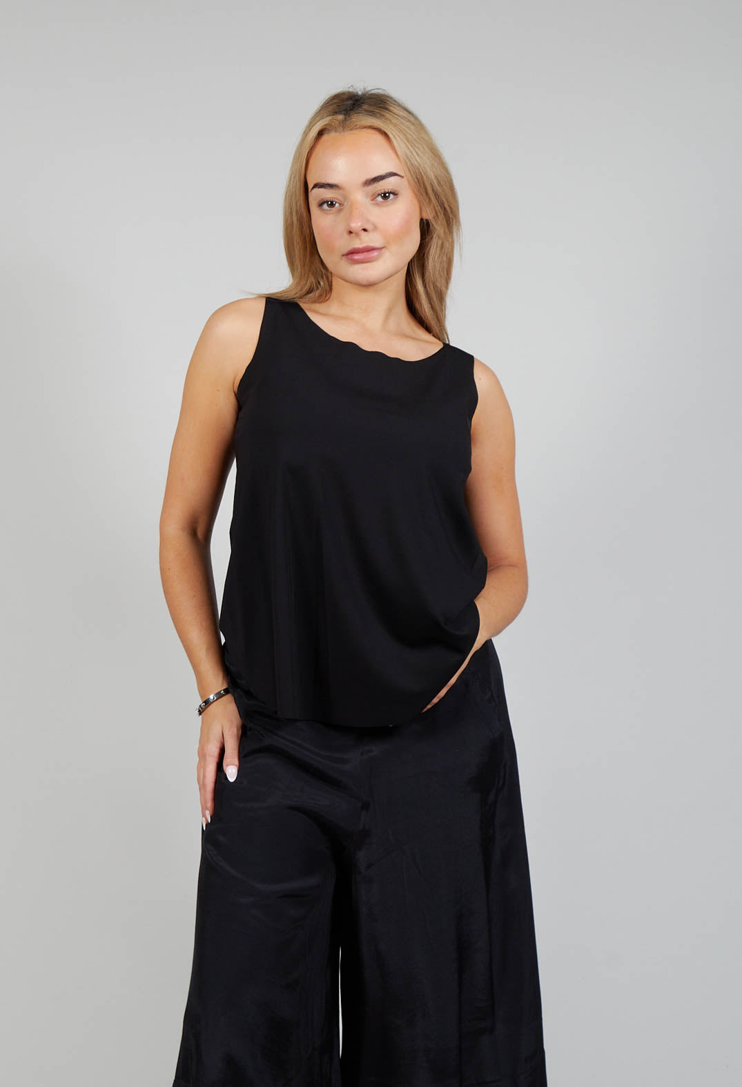 Jersey Vest Top in Black