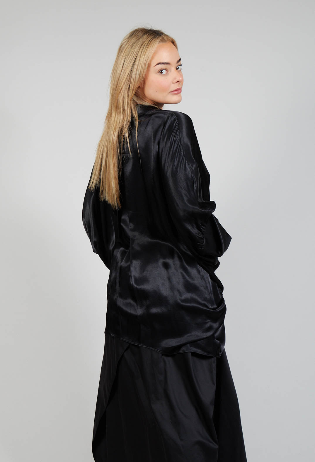 Satin Shirt in Black