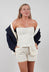Zipper Fastening Corset Top in Chalk