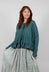 Lined Cardigan with Hood in Petrol