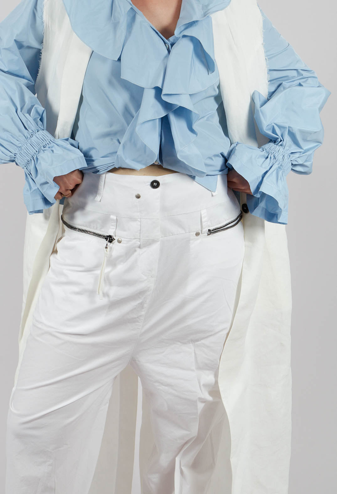 Studded Trousers in White
