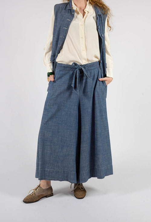 Wide Leg Culottes in Oyster Grey