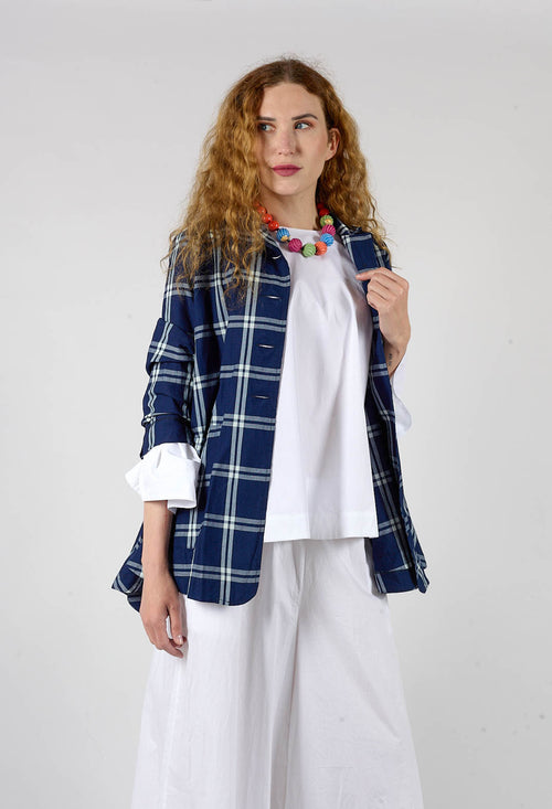 Mandarin Collar Jacket in Indigo