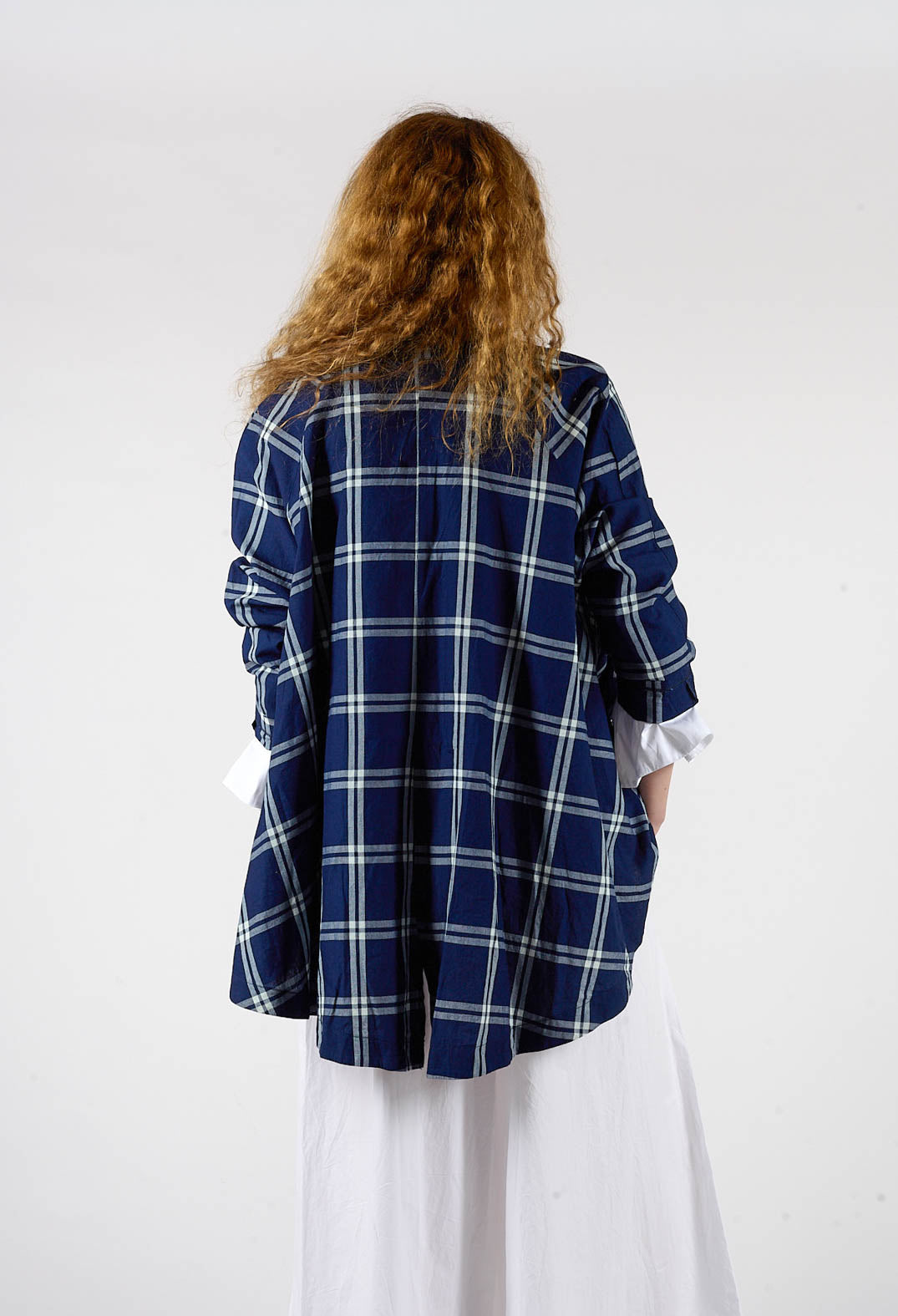 Mandarin Collar Jacket in Indigo