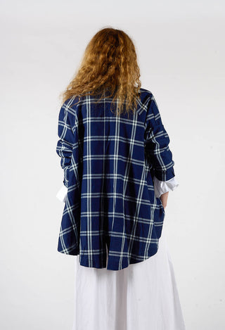 Mandarin Collar Jacket in Indigo