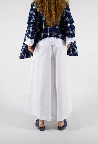 Cotton Wide Leg Trousers in Bianco