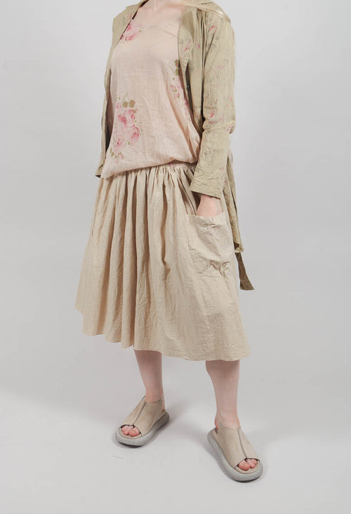 Framboise Skirt in Striped Linen