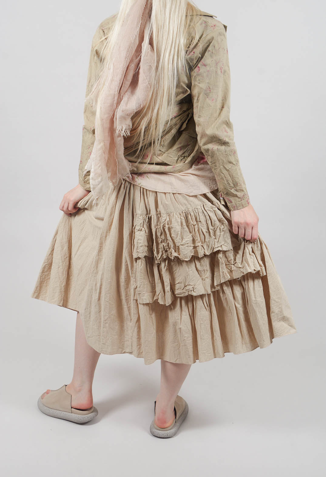 Framboise Skirt in Striped Linen