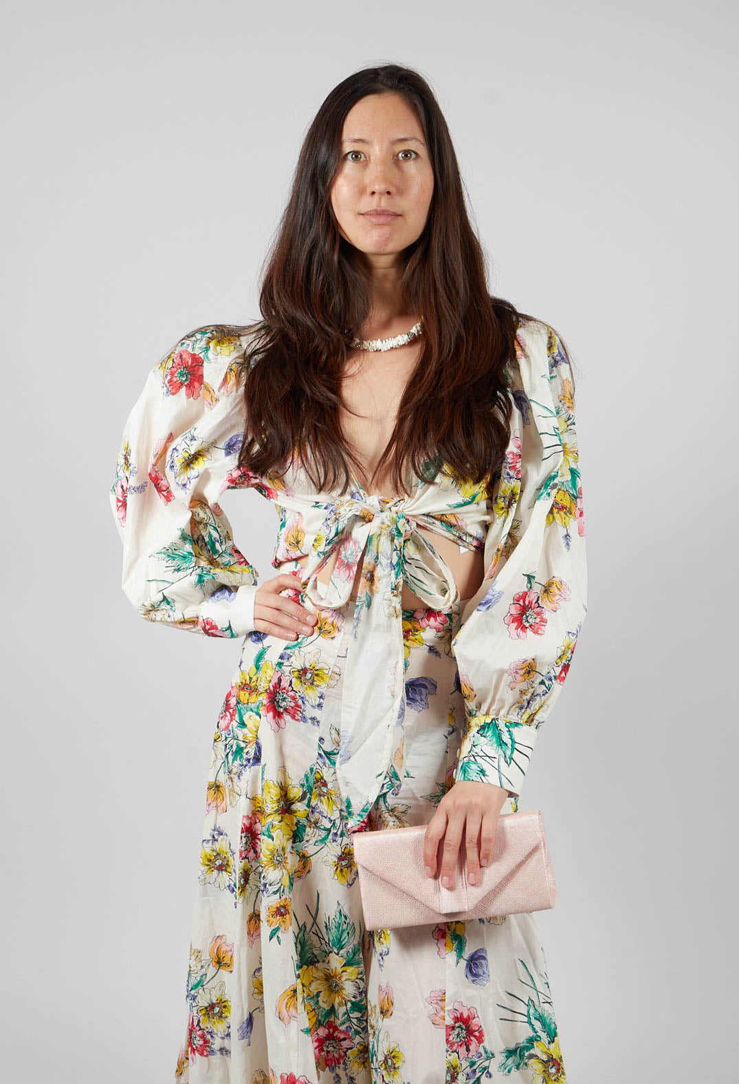 Gesso Cropped Blouse in Multicolour