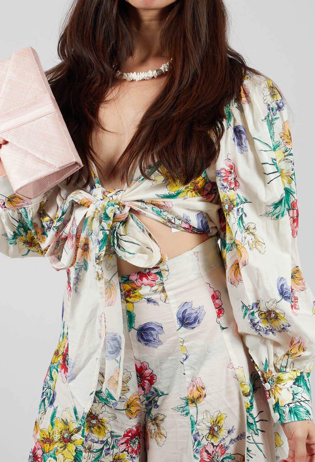 Gesso Cropped Blouse in Multicolour