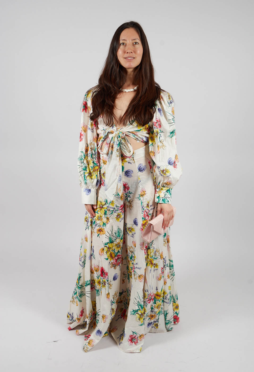Gesso Cropped Blouse in Multicolour