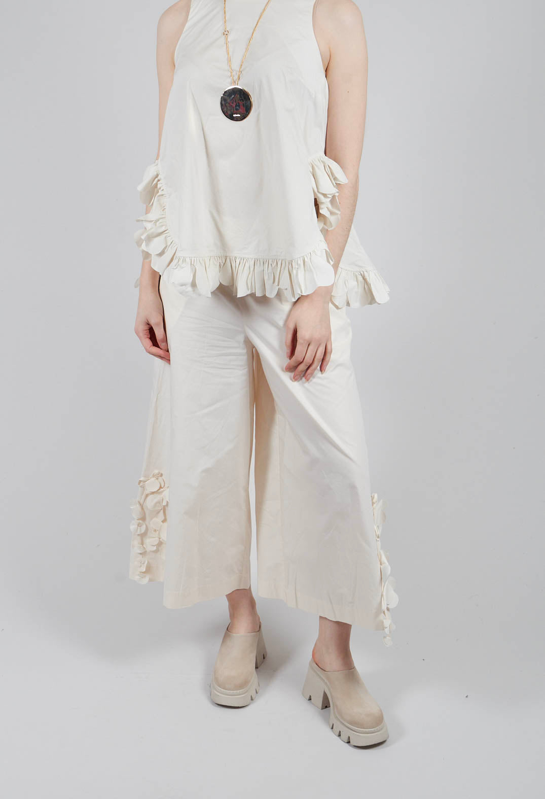 Pantalone Trousers in Cream