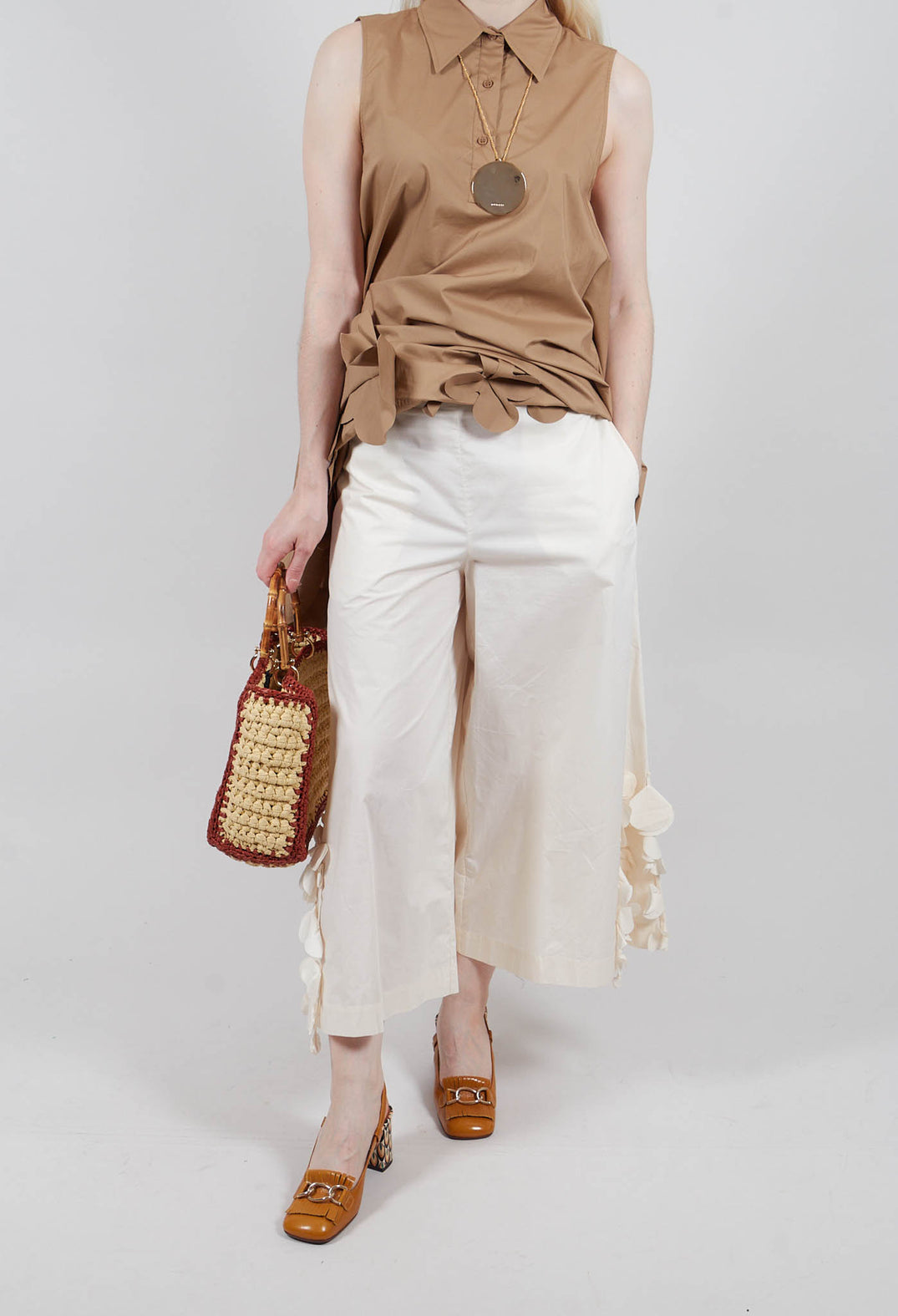 Pantalone Trousers in Cream