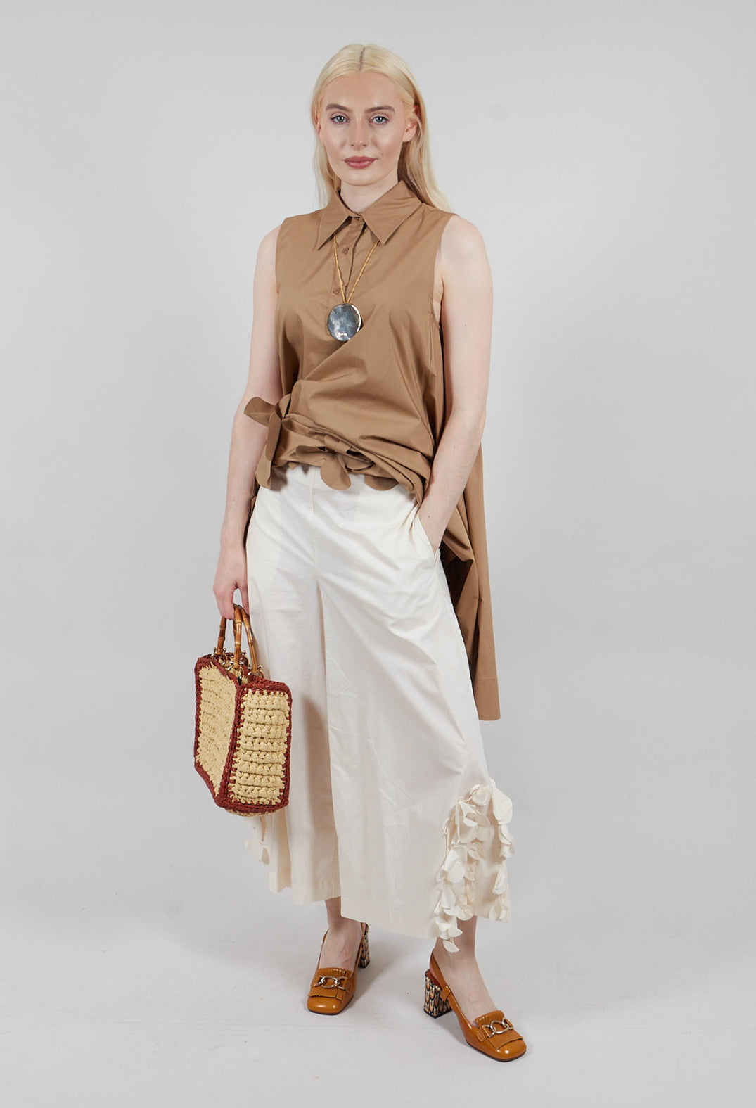 Pantalone Trousers in Cream